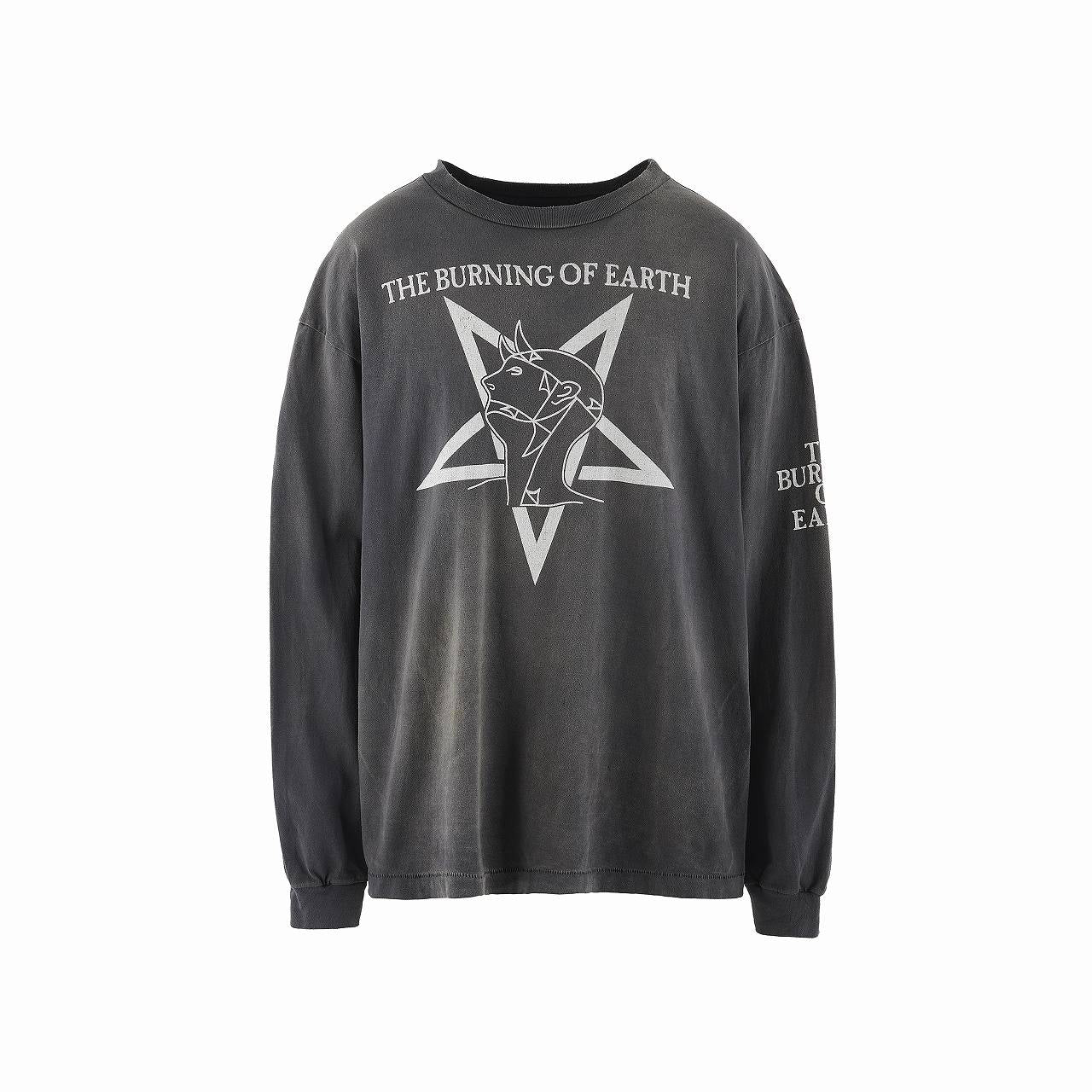 23AW セントマイケル LS TEE / BURN OF EARTH XL 黒-