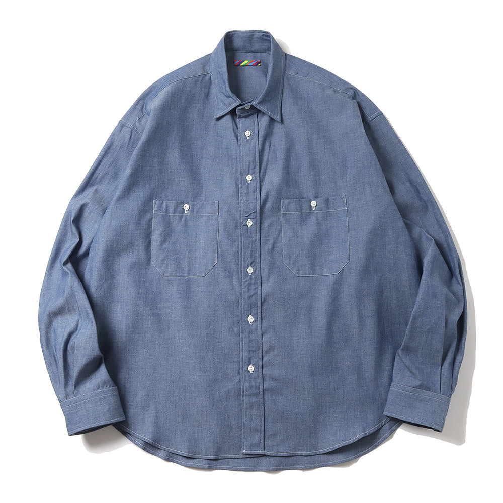 is-ness(イズネス)DUNGAREE SHIRT Faded Blue / M