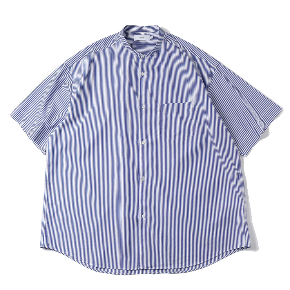 Graphpaper) Broad S/S Oversized Band Collar Shirt (GM241-50004STB