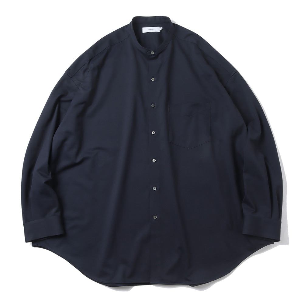 Graphpaper) Oxford Pique Jersey L/S Oversized Band Collar Shirt