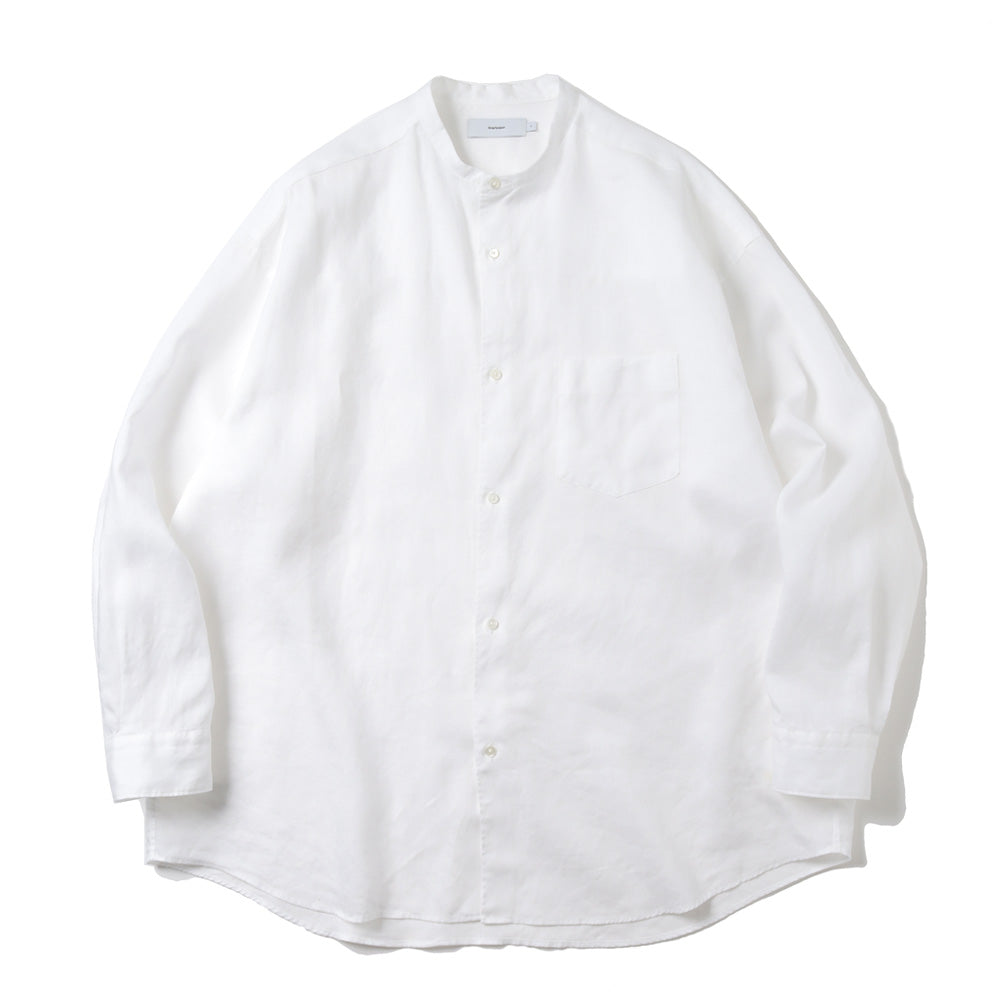 Graphpaper) Linen L/S Oversized Band Collar Shirt (GM232-50062B