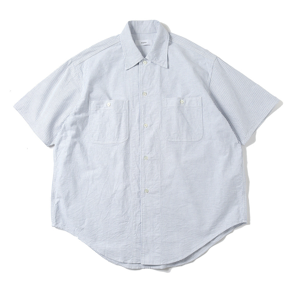 marka(マーカ) - WORK SHIRT S/S ORGANIC COTTON OXFORD STRIPE (M23B