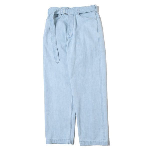 12oz Selvage Denim Long Belted Pants(BLEACH) (BHS22S009-2