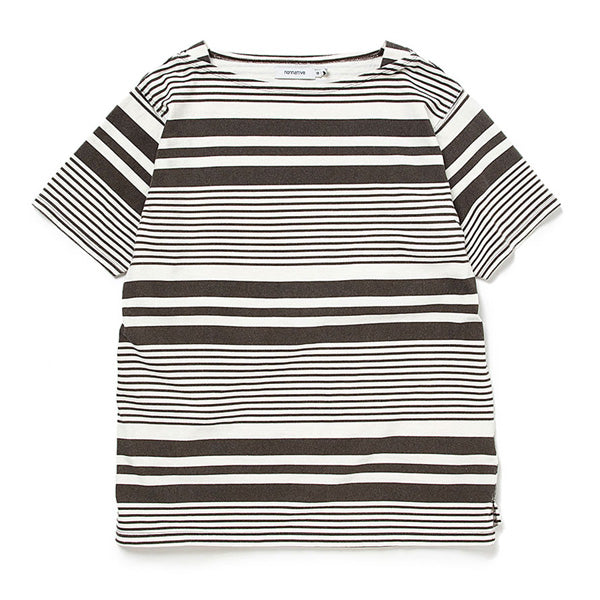 DWELLER BOAT NECK S/S TEE COTTON JERSEY BORDER VW (NN-C4129