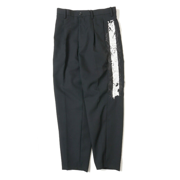 LINED CHAOS EMBROIDERY WIDE TAPERED TROUSERS (19AW13PT108 