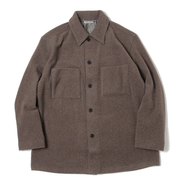 AURALEE◇長袖シャツ/5/ウール/茶/21AW/CASHMERE WOOL BRUSHED JERSEY 