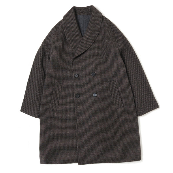 FALKLAND WOOL TWEED SHAWL COLLAR COAT (M20C-05CO02C) | marka