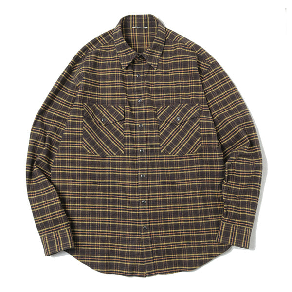 SILK COTTON BRUSHED FLANNEL SHIRTS (A21AS01CN) | AURALEE / シャツ 