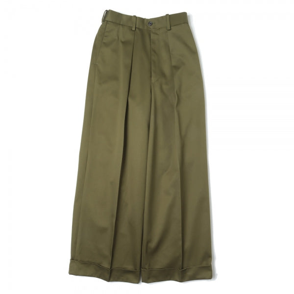 PLEATED WIDE TROUSERS ORGANIC COTTON TWILL (A22D-03PT01C