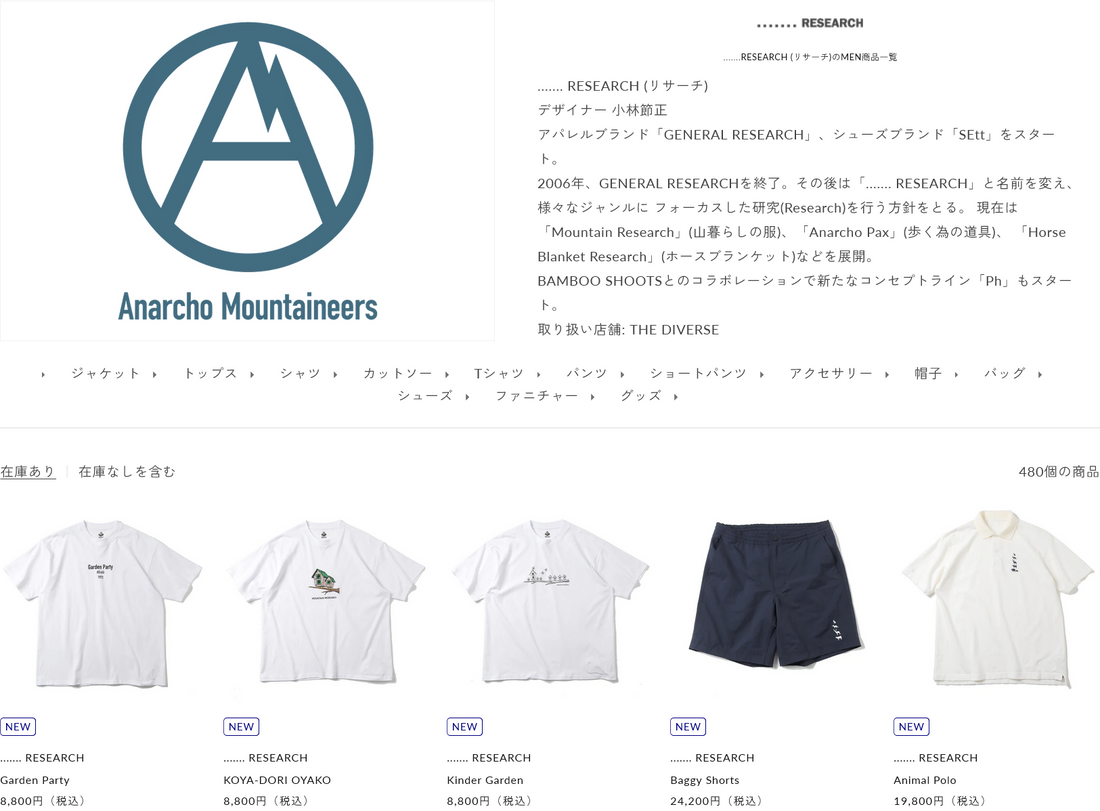 ....... RESEARCH 新入荷