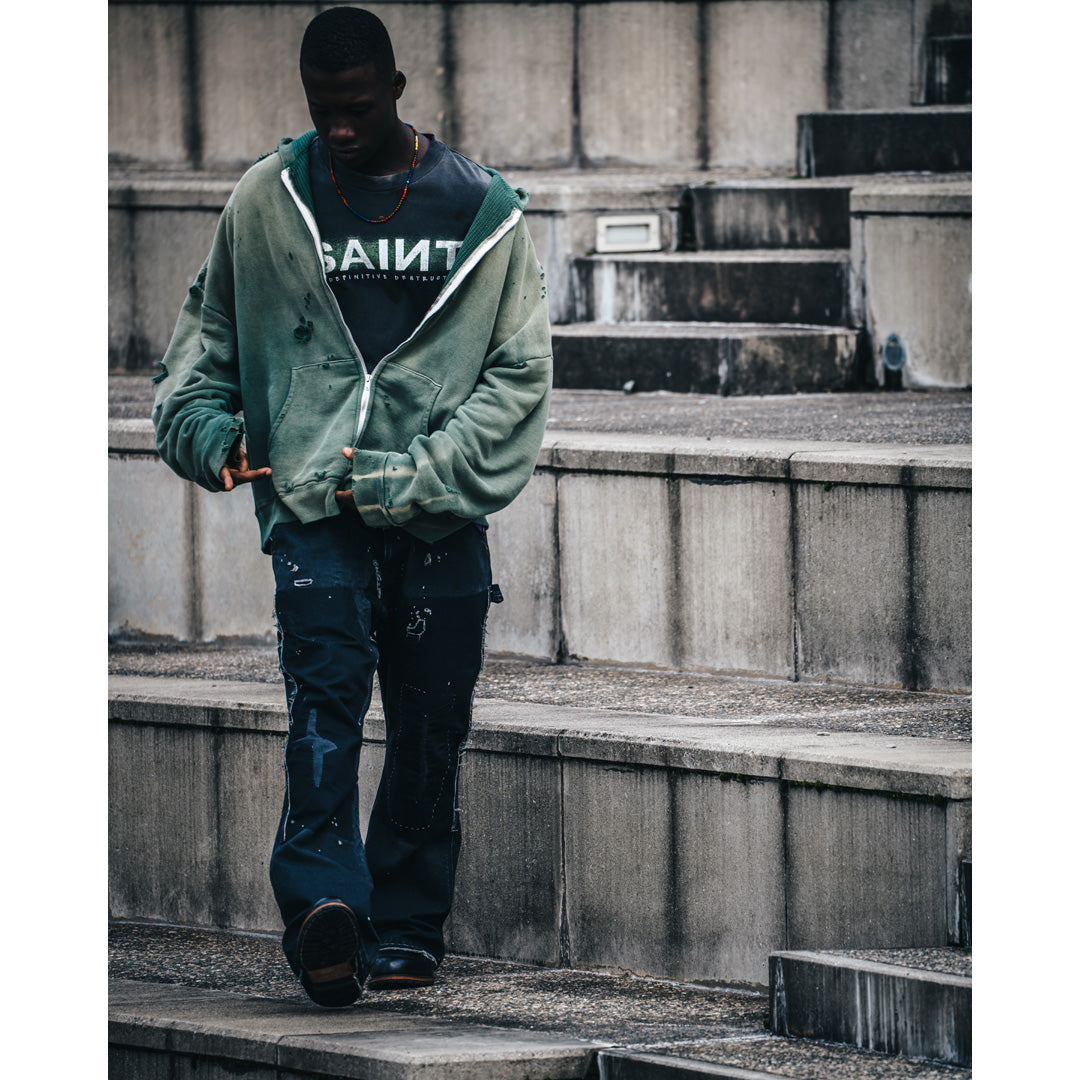 HOODIE DBL-FC ZIP GREEN