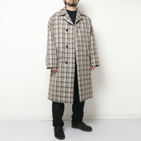 DOUBLE FACE CHECK SOUTIEN COLLAR COAT