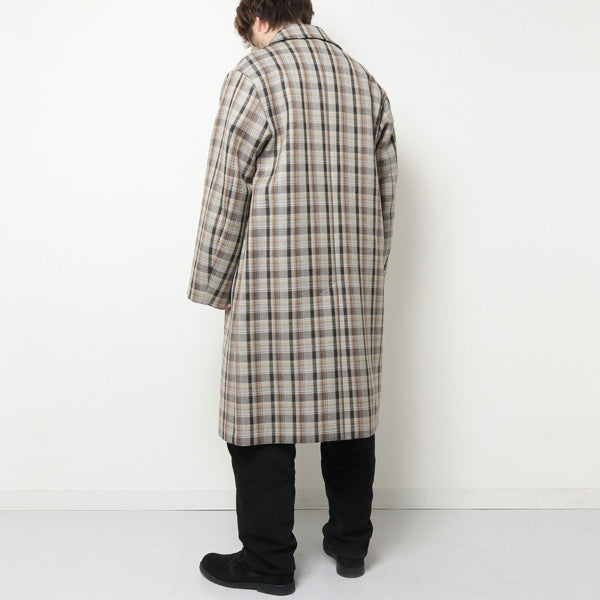 DOUBLE FACE CHECK SOUTIEN COLLAR COAT