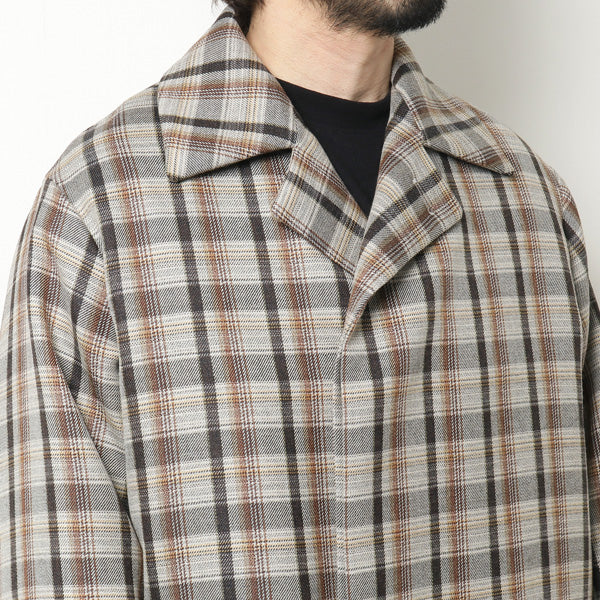 DOUBLE FACE CHECK SOUTIEN COLLAR COAT