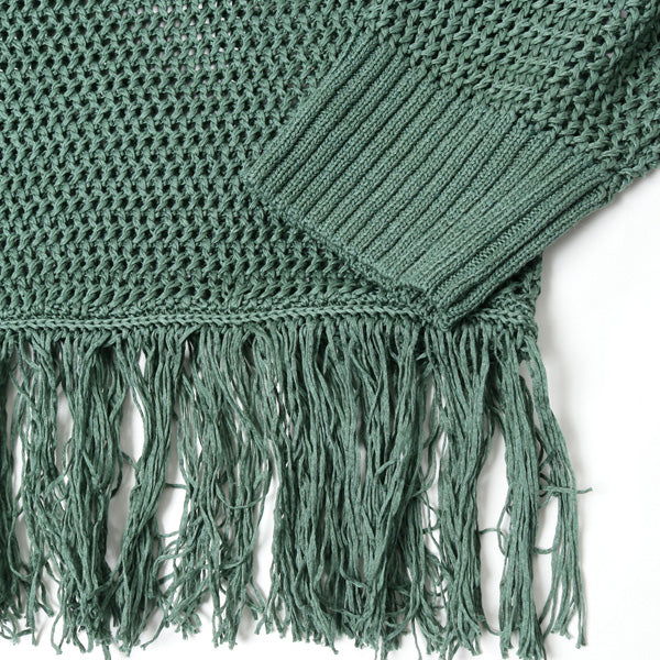 2024激安通販 DAIRIKU Pullover Fringe Net Knit 【GREEN】 トップス 