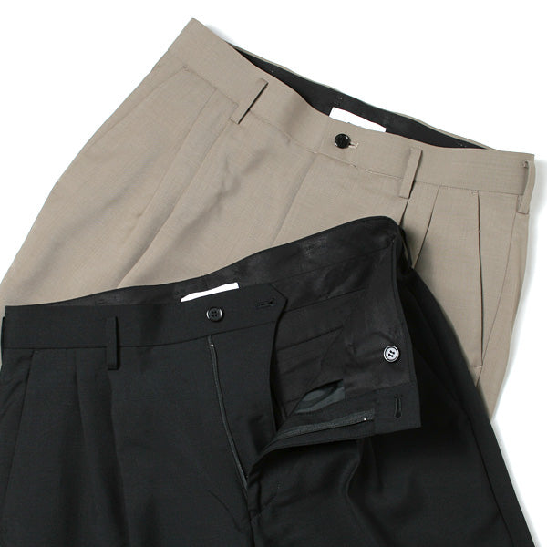 DOUBLE PLEATED TROUSERS TAPERED WOOL TOROPICAL