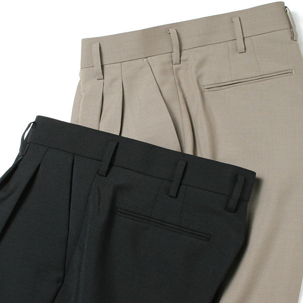 DOUBLE PLEATED TROUSERS TAPERED WOOL TOROPICAL