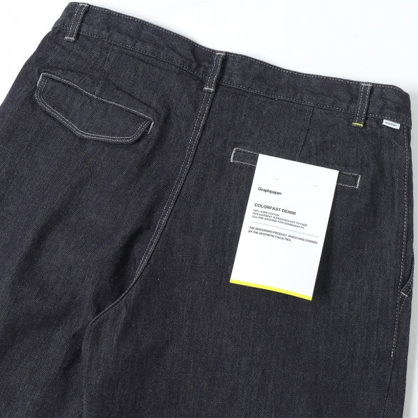 Colorfast Denim Two Tuck Tapered Pants (GU233-40216B