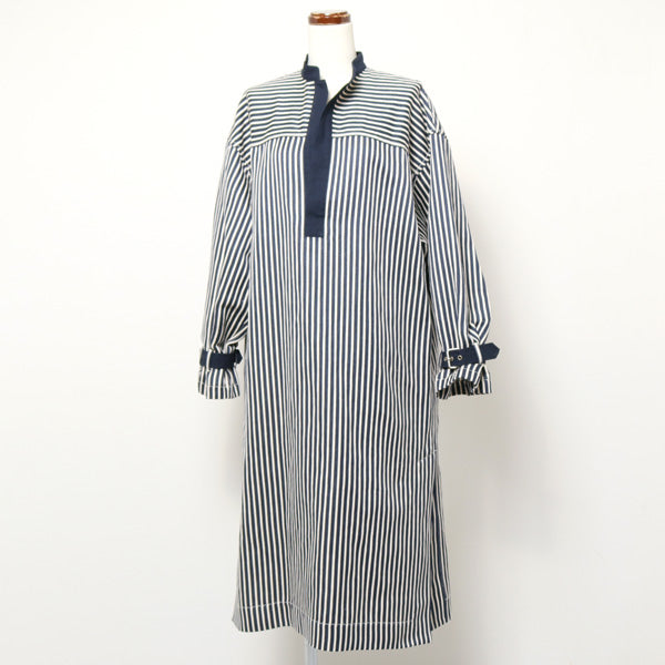 cotton linen stripe pullover shirt dress