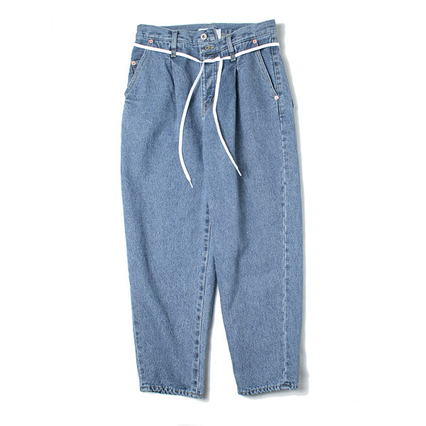 SILK DENIM WIDE TAPERED TROUSER