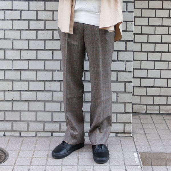 STRAIGHT FIT TROUSERS BROWN CHECK