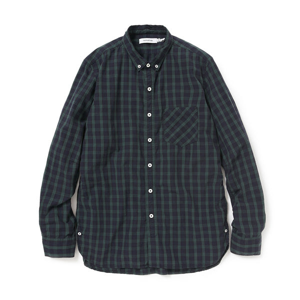 DWELLER B.D. SHIRT COTTON TWILL TARTAN PLAID