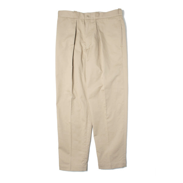 FRONT PLEATS PEGTOP ORGANIC COTTON CHINO CLOTH