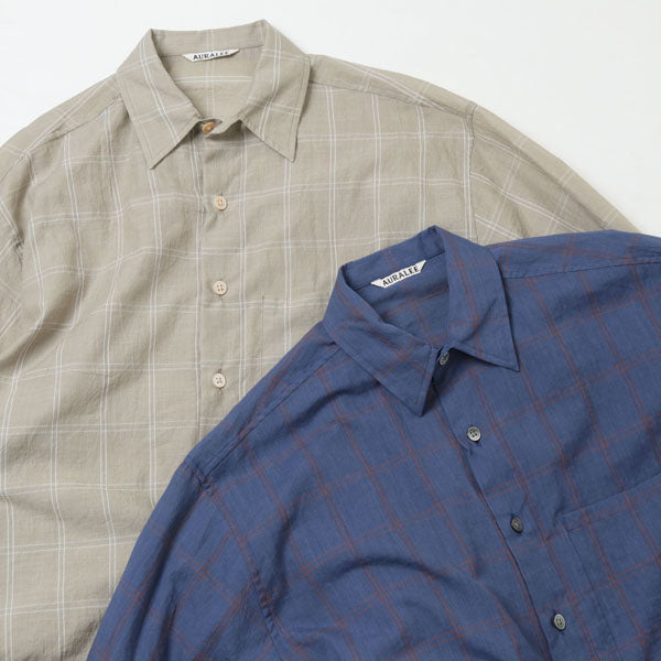 SUPER LIGHT CHECK BIG SHIRTS (A9SS01GC) | AURALEE / シャツ (MEN) | AURALEE 正規取扱店DIVERSE