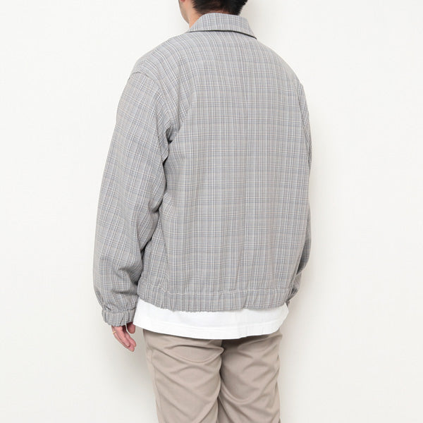 HARD TWIST WOOL DOUBLE FACE CHECK BLOUZON