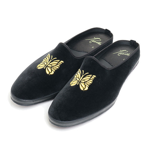 Papillon Emb. Mule - Cotton Velveteen