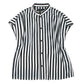 SATIN TRIMMED STRIPED BLOUSE