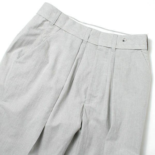 WIDE TAPERED SLACKS(COTTON LINEN)