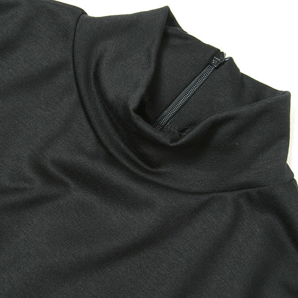 SHIRRING DETAIL JERSEY HIGH NECK TOP