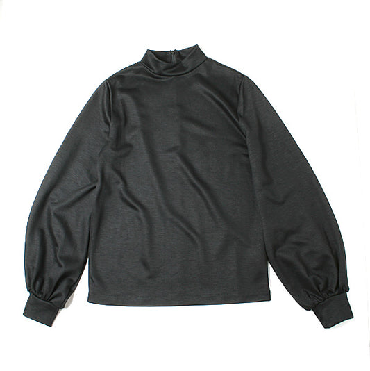 JERSEY PUFFY LONG SLEEVE HIGH NECK TOP