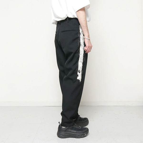 LINED CHAOS EMBROIDERY WIDE TAPERED TROUSERS