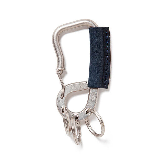 BRASS CARABINER KEY RING with OILED COW LEATHER