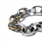 925 Silver Chain Ring with Brass