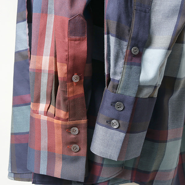 BIG PLAID STAND COLLAR SHIRT