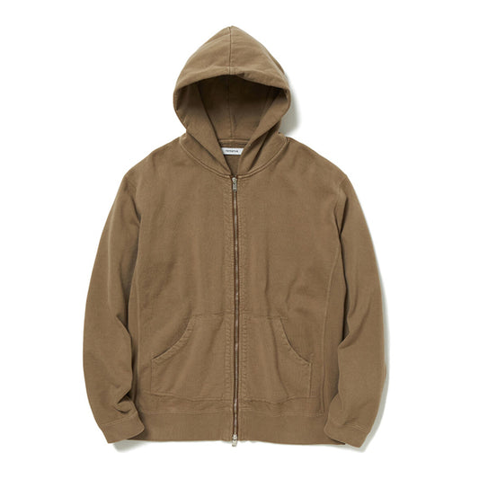 DWELLER FULL ZIP HOODY COTTON SWEAT OVERDYED