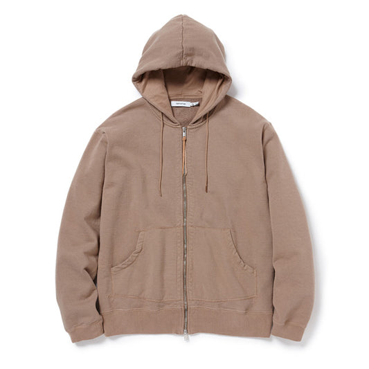 DWELLER FULL ZIP HOODY COTTON SWEAT OVERDYED