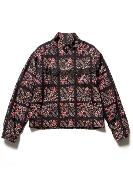 FLOWER PATTERN FRINGE JACKET