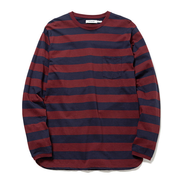 DWELLER L/S TEE COTTON JERSEY WIDE BORDER