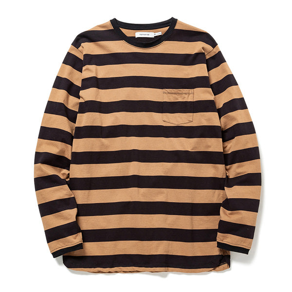 DWELLER L/S TEE COTTON JERSEY WIDE BORDER