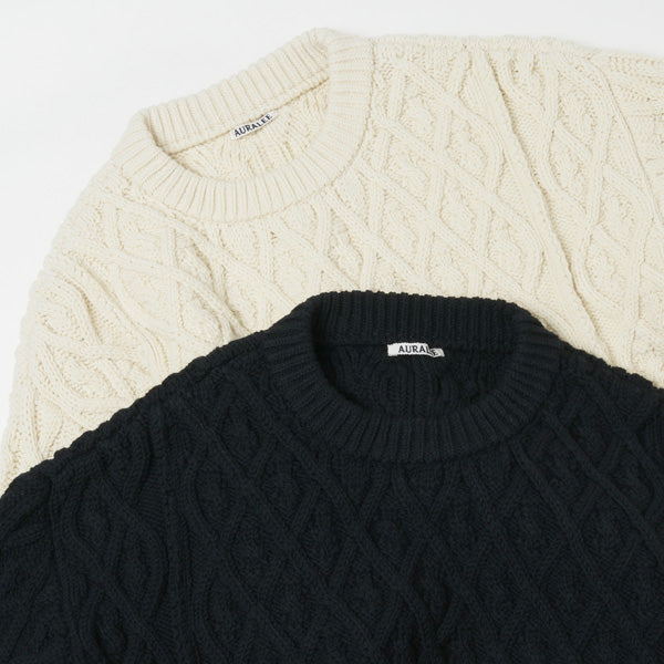 HARD TWIST MERINO ARAN KNIT P/O (A9AP01FM) | AURALEE / トップス (MEN) |  AURALEE正規取扱店DIVERSE