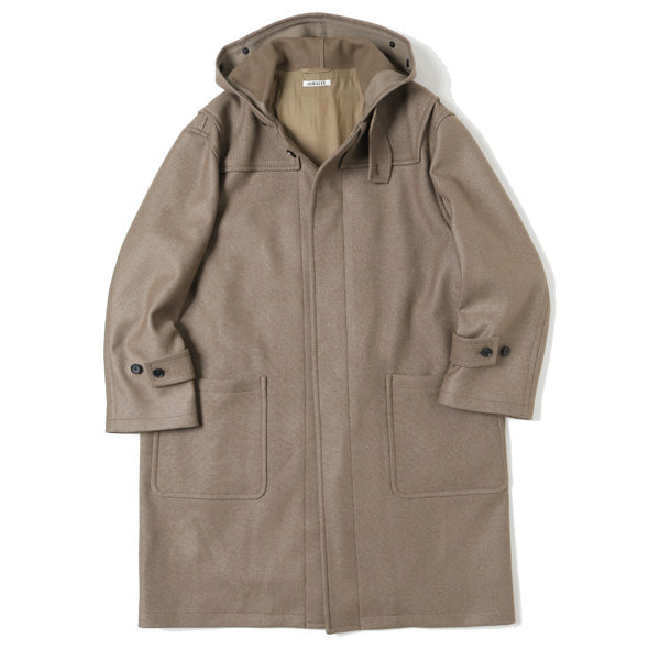 WOOL SILK MELTON DUFFLE COAT