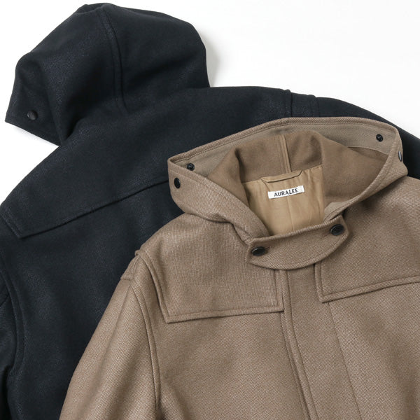 WOOL SILK MELTON DUFFLE COAT