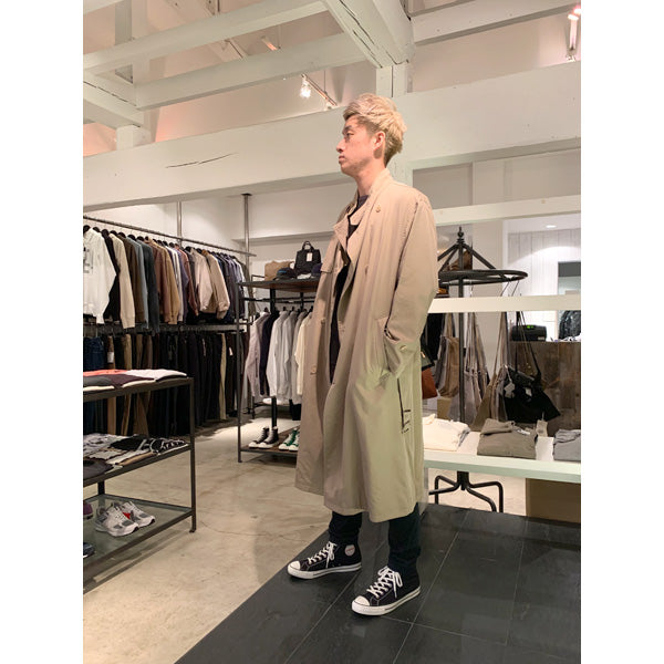 WASHED FINX CUPRO TWILL LONG COAT