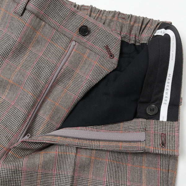 STRAIGHT FIT TROUSERS BROWN CHECK