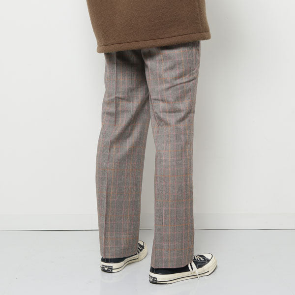 STRAIGHT FIT TROUSERS BROWN CHECK