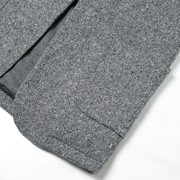 SHORT COAT HERRINGBONE TWEED